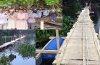কলাপাড়ায় প্রান্তিক কৃষক ও গ্রামবাসীদের নিজস্ব অর্থায়নে ভাসমান সেতুর উদ্বোধন