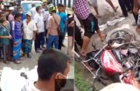 বরিশালে ট্রাকচাপায় মোটরসাইকেলের দুই আরোহী নিহত