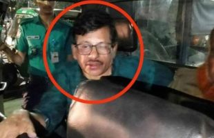 হাসপাতাল থেকে দড়ি দিয়ে বেঁধে ভোলার আ.লীগ নেতাকে পুলিশে দিল জনতা