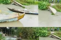 বরিশালে বাল্কহেডের ধাক্কায় ব্রিজ ভেঙে খালে, যোগাযোগ বিচ্ছিন্ন