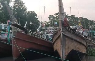 ভোলায় ৬ অবৈধ আর্টিসনাল ট্রলিং বোট জব্দ