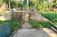 ৩২ লাখ টাকার সেতু শুধুই দেখার বস্তু, পারাপারে ভরসা বাঁশ-কাঠের মই!