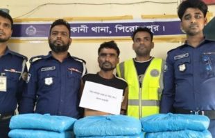 পিরোজপুরে ১৩ কেজি গাঁজাসহ মাদক ব্যবসায়ী আটক