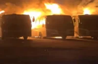 ৩ বাসে আগুন, ফিলিং স্টেশন ভাঙচুর