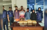 পটুয়াখালীতে বিপুল পরিমাণ গাঁজাসহ আটক ৪