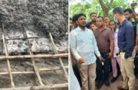 বরিশালে বাঁশের কঞ্চি দিয়ে ব্রিজ ঢালাই : ভেঙে ফেলার নির্দেশ দিল প্রশাসন