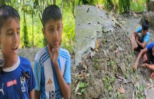 বরিশালে পরকীয়ার টানে চলে গেছেন মা, বাবার কবরের পাশে বসে থাকে অবুঝ দুই শিশু