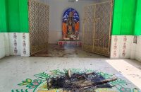 পিরোজপুর পৌরশ্মশানের কালীমন্দিরে অগ্নিসংযোগ ও ভাংচুর