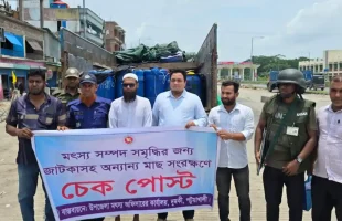 ৪৩ ড্রাম অবৈধ চিংড়ির রেনু জব্দ
