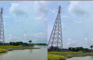 বানারীপাড়ায় সন্ধ্যা নদী গর্ভে বিলীণের পথে বৈদ্যুতিক টাওয়ার : অন্ধকারে নিমজ্জিত হবেন লাখো মানুষ